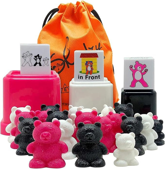 Skoolzy Counting Bears, Matching Cups and Game Dice Jumbo 43 Piece Set with ebook Included - Preschool Learning Toys - Color Sorting Bear Counters - Sorting Bears for Toddlers