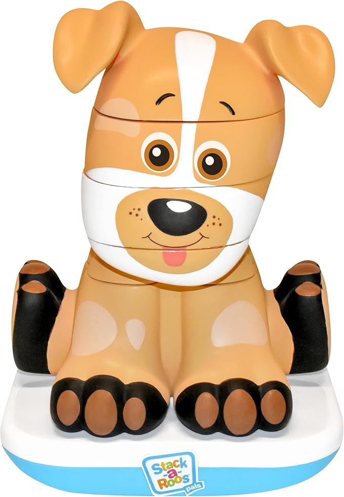 Stack-a-Roos Labrador Puppy by Salus Brands - Animal Stacking Toy, Educational Early Learning Toy for Infants Babies Toddlers, Age 12+ Months - Great Baby Gifts, STEM Toy