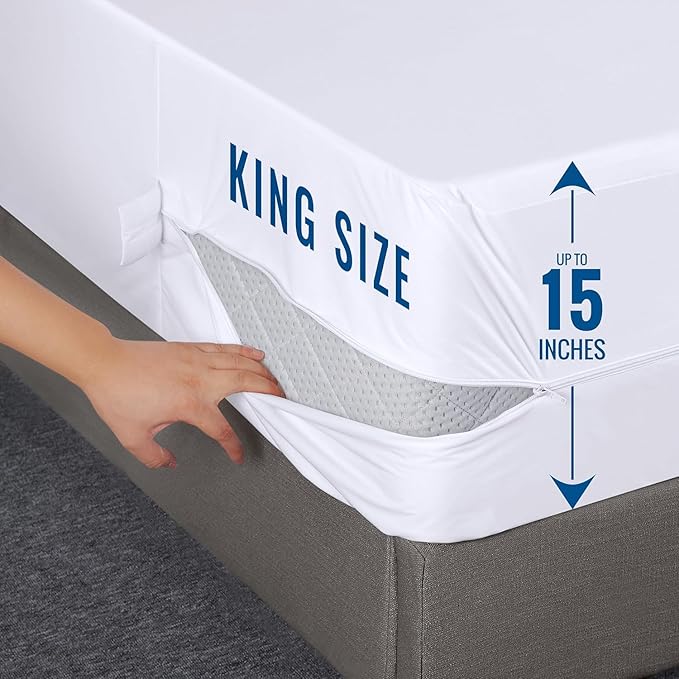 Utopia Bedding Zippered Mattress Encasement King Size (Pack of 2), 100% Waterproof, Dust Mite and Bed Bug Proof Mattress Protector, Absorbent 6-Sided Mattress Cover