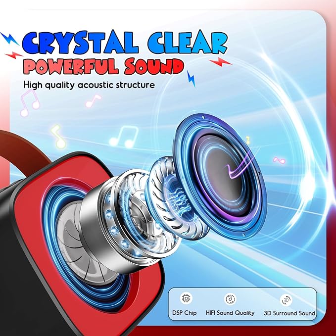 Cool Mini Karaoke Machine Toys: Kids Toys Birthday Gifts Age 3-12+ LED Portable Bluetooth Speaker with 2 Wireless Microphone Gift Toy for 4 5 6 7 8 9 Years Old Girls Boys Kid Adults