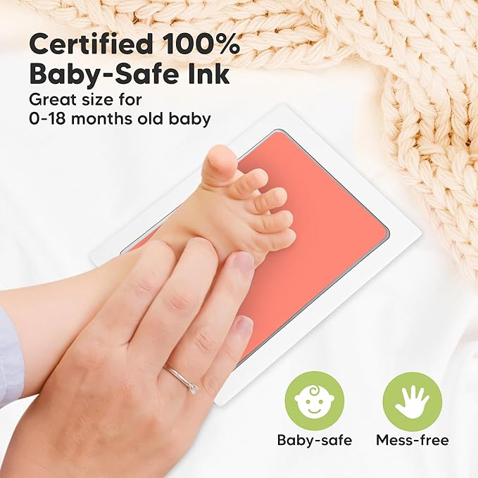 4-Pack Inkless Baby Hand and Footprint Kit - Mess Free Ink Pad for Newborn Keepsake, Dog Nose & Paw Print Kit, Clean Touch Ink Pad for Baby Hand & Footprints, Ideal New Mom Gifts (Popsicle, L)