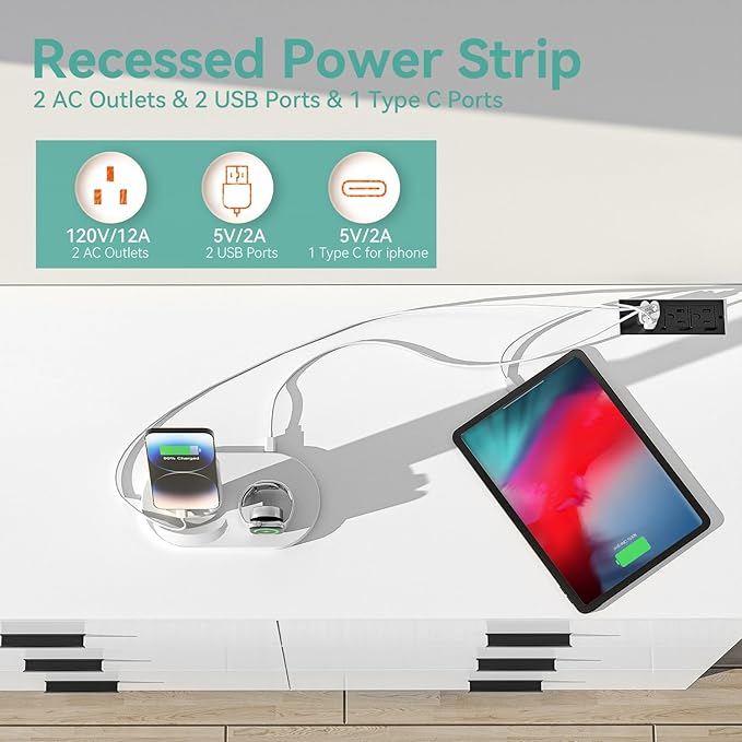 Dresser with Power Outlets Wooden 6 Drawer Dresser with USB and Type C Port Chest of Drawers for Bedroom Tall White Storage Organizer for Living Room Hallway Closet