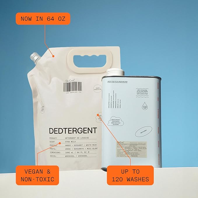 DedCool Liquid Laundry Dedtergent | 01 Taunt | Luxurious Long-Lasting Signature Scent Detergent | Effective Stain Removal | Infused with Natural Essential Oils | Non-Toxic | 120 Washes | 64 fl oz