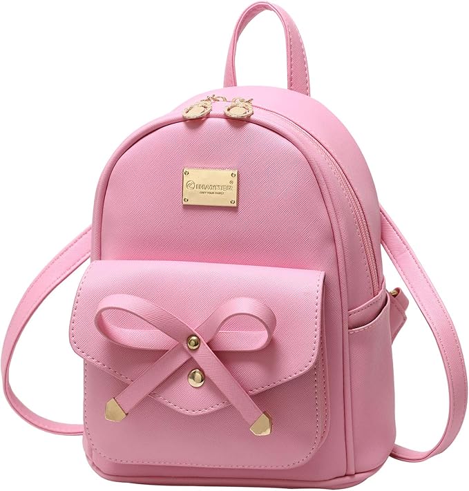 I IHAYNER Girls Bowknot Cute Leather Backpack Mini Backpack Purse for Women