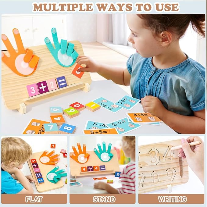 Educational Learning Number Toy for Toddler, Math Manipulatives Number Counting Blocks, Finger Counting Math Toys, Homeschool Supplies for Teaching Early Education Toys, Montessori Toy for Toddler