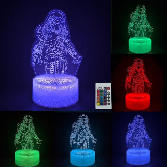 3D Alien Night Light, Horror Monster Illusion Table Lamp with 16 Colors Remote Control Touch Lamp LED USB Night Light Desk Lamps Room Decorations Home D¨¦cor