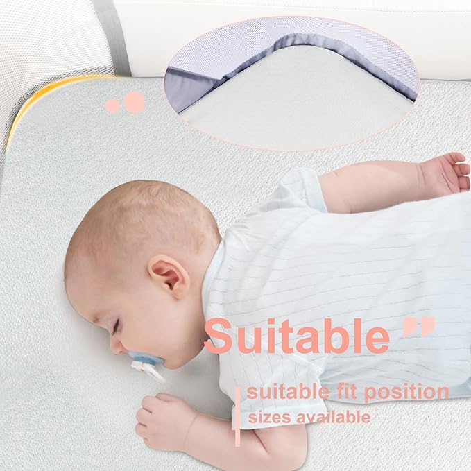Bassinet Mattress Topper, Gel Memory Foam Mattress with Removable Cover Fit for Baby Delight Beside Me Dreamer Bassinet (32.5" x 20"), Waterproof Breathable Soft Bassinet Mattress