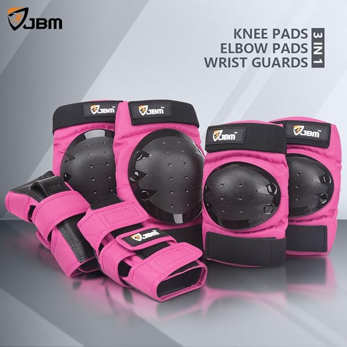 JBM Adult & Kids Knee Pads Elbow Pads and Wrist Guards for Inline Skating, Roller Skating, Skateboarding, Scootering