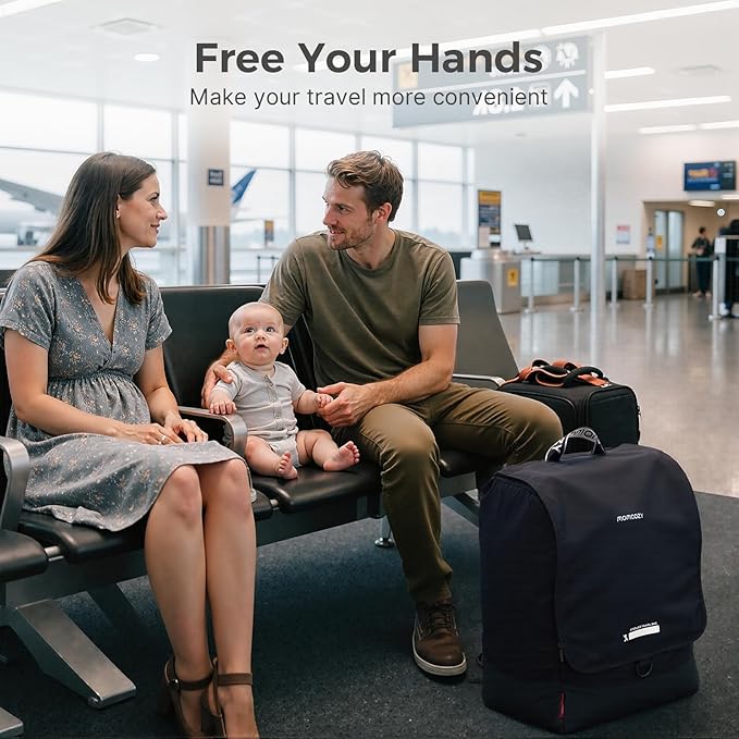 Momcozy Stroller Travel Bag for Airplane | Suit ClickGo Stroller | Compatible with Strollers Folded Dimensions of 22.1 X 17.3 X 9.8 Inch | Fit Most Major Brand | Hand-held ＆ Back-carrying