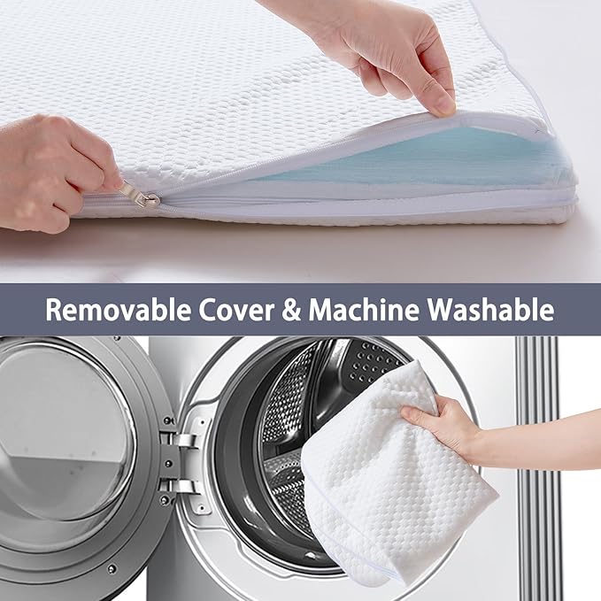 Lisara Baby Bassinet Mattress Pad, 33 x 20 Dual Sided Gel Memory Foam Mattress with Waterproof, Removable and Breathable Ice Silk Cover, Fit for Bassinet