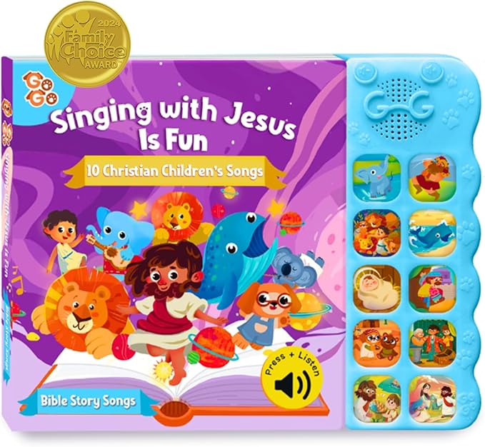 GO GO Bible Story Songs: 10 Toddler Songs, Christian Toys for Toddlers 3-5, Sound Books for Toddlers 1-3