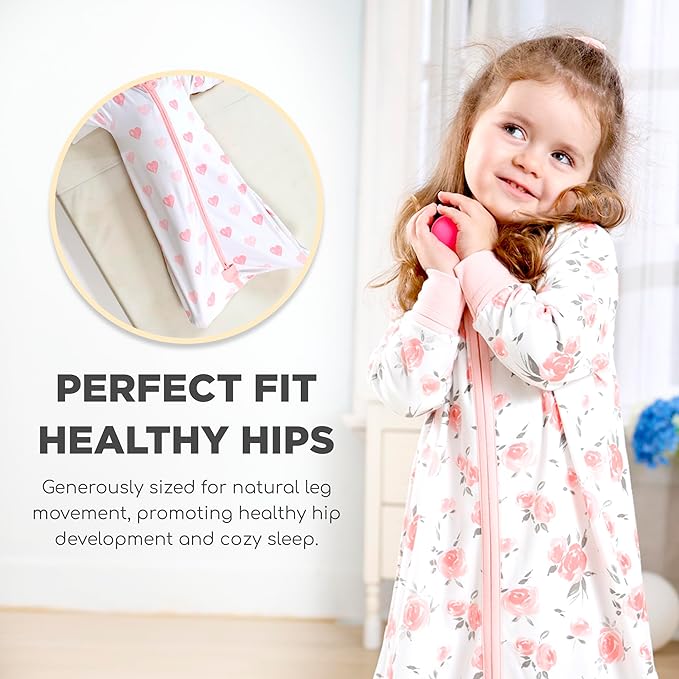 Mama Cheetah Baby Sleep Sack with Sleeves, 0.5 TOG Organic Cotton Wearable Blanket and Two-Way Zipper, Swaddle Transition Long Sleeve Sleeping Bag for Newborn Infant Toddler, 24-48 Months