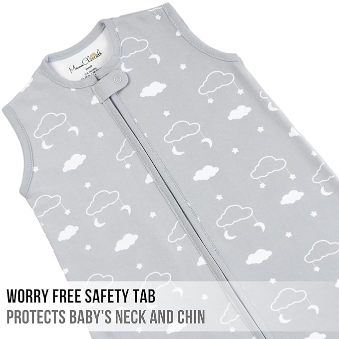 Mama Cheetah Baby Sleep Sack 0.5 TOG, Organic Cotton Baby Wearable Blanket with Two-Way Zipper, Swaddle Transition Baby Sleeping Bag for Newborn Infant Toddler Boy Girl, 6-12 Months