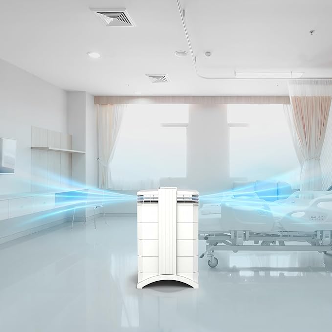 IQAir HealthPro Compact XE Air Purifier - Compact HyperHEPA Fration for Rooms up to 1240 sq ft - Allergens, Smoke, Dust, Mold, Pet Dander, Swiss Made, WiFi Enabled