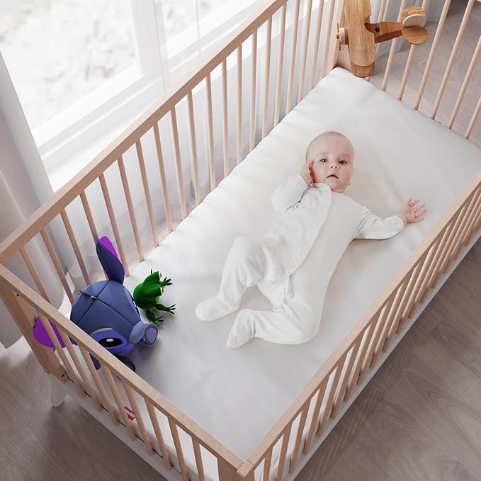 Waterproof Crib Mattress Protector Zippered 2 Pack, 6-Side Waterproof Crib Mattress Encasement, Durable Zipper, Noiseless, 28'' X 52" X 6"