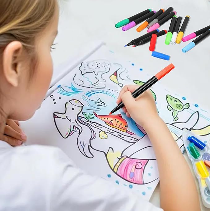 12-Color Markers for Doodle Glow，Neon Dry Erase Markers for Led Drawing Board, Non-Toxic Erasable Chalk Marker for Clear Acrylic Calendar, Mirror, Window, First Day Of School Sign