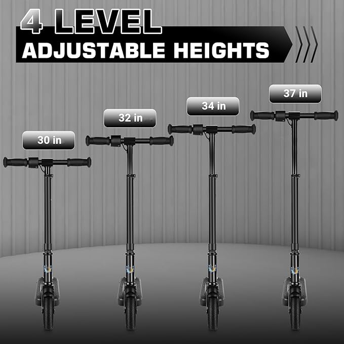 Caroma Electric Scooter for Kids Ages 6-12,150W/180WMotor,10 MPH Max Speed & 7 Miles,Colorful Lights,Adjustable Height & Speed,LED Display,Foldable Kids Electric Scooter 132 Lbs Max Load,Idea Gift