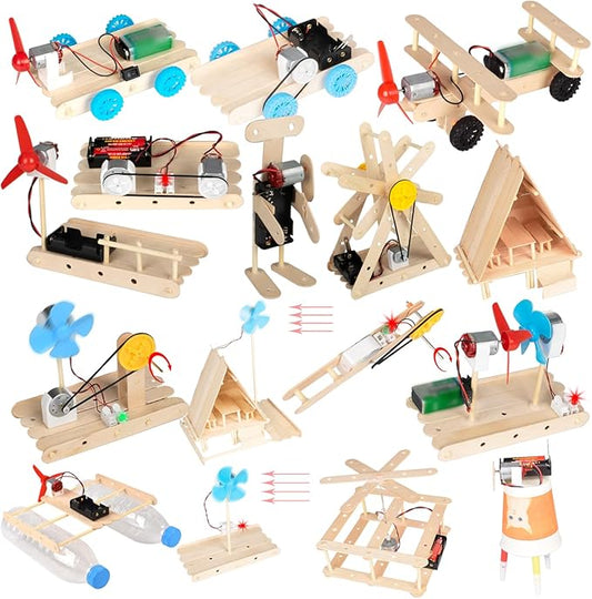 EUDAX 465PCS DC Motor Kit STEM Mini Electric Motor Kit for DIY Science Projects, LED Light Vanes Propeller, AA Battery Holder, Plastic Gears, Electrical Engineering Kit for Education Projects