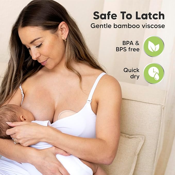 14-Pack Organic Nursing Pads - Washable Breast Pads for Breastfeeding, Nursing Bra Nipple Pads for Breastfeeding, Pumping Bra Reusable Breast Pad, Maternity Breastfeeding Bra Pad (Bare Beige, L 4.8")