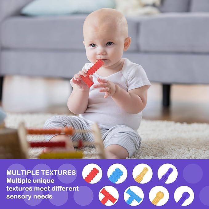 ERKOON Sensory Chew Toys for Autistic Children, 4pcs Teething Chewy Tubes Oral Motor Toys for Chewies with Special Needs, Autism Children Teether Straw BPA Without Refrigerator & Dishwasher Safe