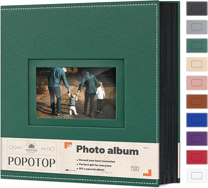 Popotop Photo Album 4x6 800 Pockets with Leather Hardcover Cover, Large Photo Album Binder Book with 80Pcs Pages for Family Travel Wedding Baby Gifts