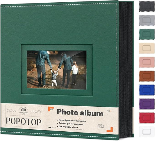 Popotop Photo Album 4x6 800 Pockets with Leather Hardcover Cover, Large Photo Album Binder Book with 80Pcs Pages for Family Travel Wedding Baby Gifts
