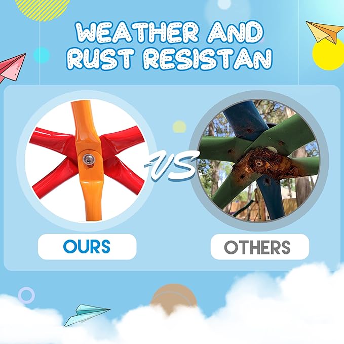 JAXPETY Climbing Dome, 7FT Outdoor Jungle Gym for Kids Ages 4-8, Toddler Monkey Bars for Backyard, Doorway Playground Climbing Structures for Toddler Climbing, Montessori Climbing Set for Dome Climber