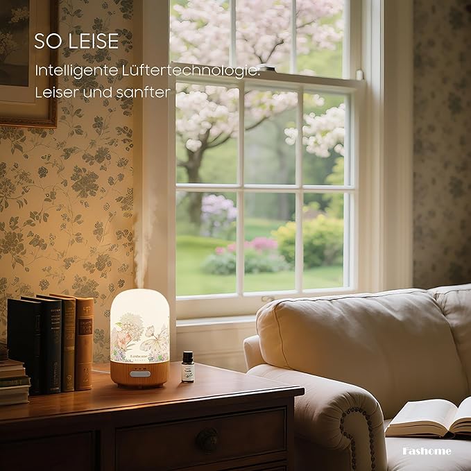 Essential Oil Diffuser with Vanilla Aromatherapy Essential Oils, 6 in 1 Ultrasonic 100ML Aromatherapy Scent Humidifier Vaporizer with Dense fine Mist, Timer, Auto-Off (Spring-Vanilla Oil)