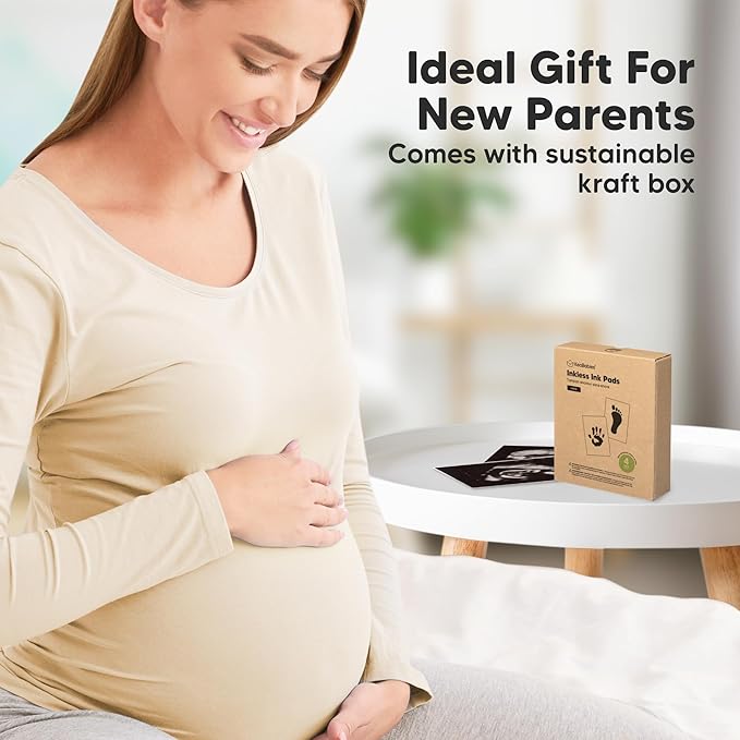 4-Pack Inkless Baby Hand and Footprint Kit - Mess Free Ink Pad for Newborn Keepsake, Dog Nose & Paw Print Kit, Clean Touch Ink Pad for Baby Hand & Footprints, Ideal New Mom Gifts (Auburn, L)