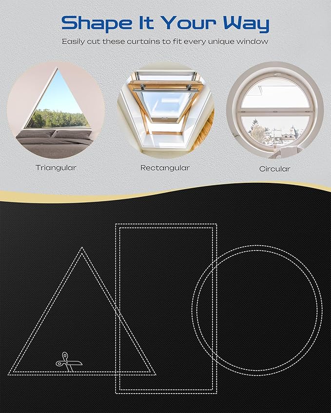 26" W x 84" L 100% Portable Blackout Curtains, Total Darkness No-Drill Black Out Window Cover,Temporary Blackout Shades with Hook & Loop Tape, for Bedroom, Nursery, Dorm, Travel (Black)