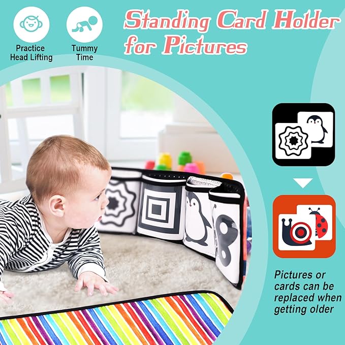 vocheer High Contrast Baby Toys for Newborn, 6 in 1 Black and White Sensory Baby Gift Set for 0-3 Months, 21pcs Montessori Early Educational Learning Kit