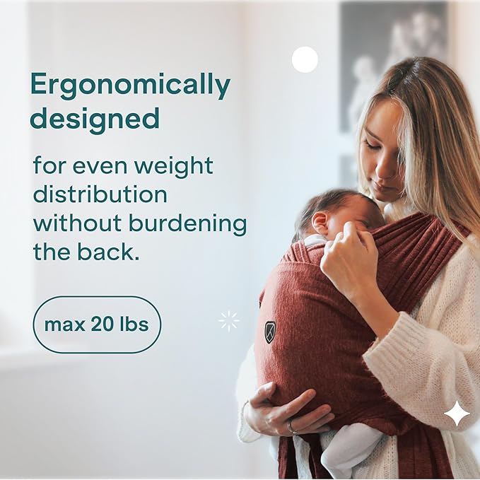 Koala Babycare Baby Carrier Wrap, Easy to Wear As a T-Shirt - Original Baby Carrier Newborn to Toddler - Sling One Size Fits All - Baby Wraps Carrier Up to 22lbs