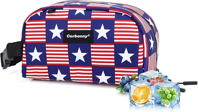 Cerbonny Small Cooler Bag Freezable Lunch Bag for Work School Travel, Leak-proof Insulated Eco-friendly Lunch Bag, 2.5L, Flag