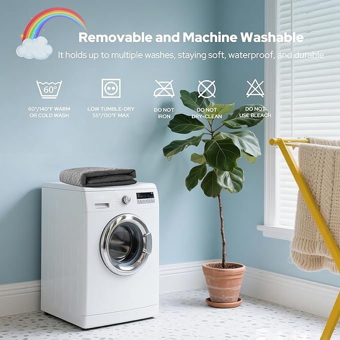 Waterproof Crib Mattress Protector 2 Pack, Soft and Breathable Crib Mattress Pad Cover, Noiseless Machine Washable Toddler Mattress Protector for Standard Baby Toddler Bed (52''x28'',Gray)