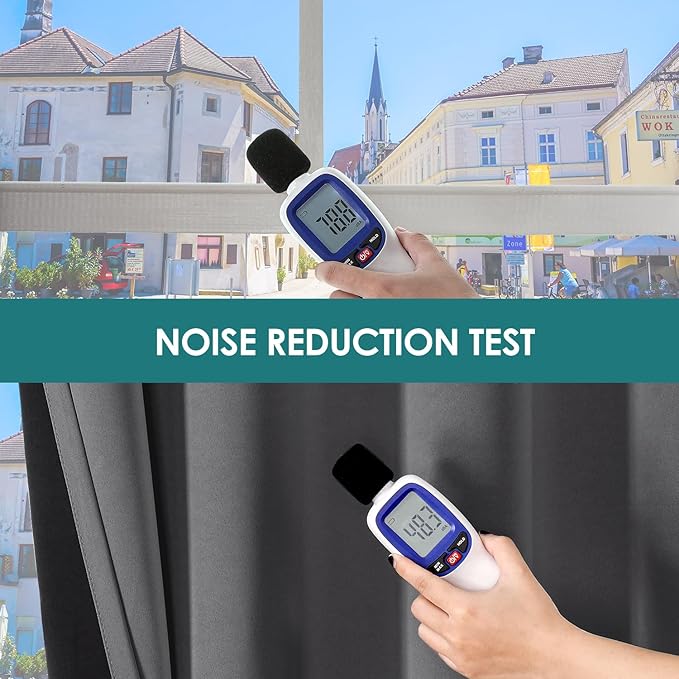 ChrisDowa 100% Blackout Curtains 63 inch Long for Bedroom with Black Liner, Extra Wide 2 Thick Layers Total Blackout Thermal Insulated Grommet Window Curtains 2 Panels Set (Grey, 60 x 63 Inch)