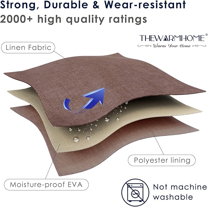 TheWarmHome Fabric Storage Basket for Home, Shelf, Closet - Canvas Bin for Dog Toys and Baby Items (Brown, 1 Pack, 13.8L9.8W6.7H)