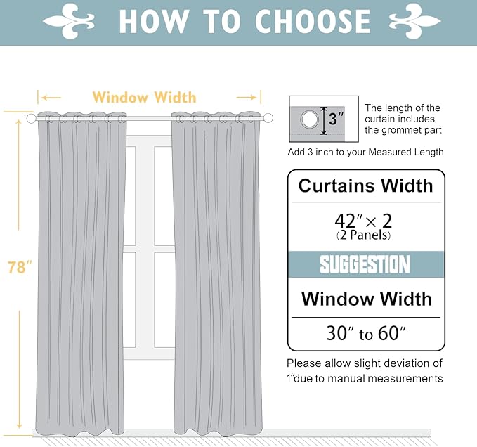 ChrisDowa 100% Blackout Curtains 78 inch Long for Bedroom with Black Liner, 2 Thick Layers Total Blackout Thermal Insulated Grommet Window Curtains 2 Panels Set (Dark Grey, 42 x 78 Inch)