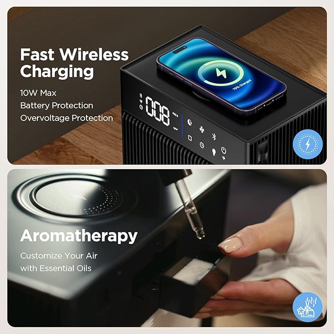 CleanForce Rainbow Cube | World’s First 4-in-1 Space-saving Air Purifier with Bluetooth Speaker, Wireless Charger & Aroma Diffuser | Swiss Tech，over 900ft² Coverage | Ultra-Quiet