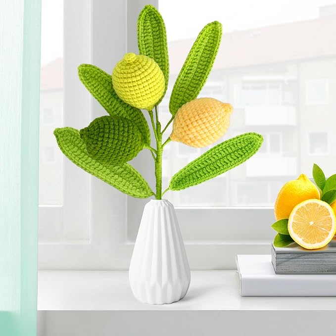 Crochetta Crochet Kit for Beginners, Crochet Kit w Step-by-Step Video Tutorials, Crochet Starter Kit Learn to Crochet Kits for Adults Kids Beginners, 3 Lemons Familly (40%+ Yarn Content)