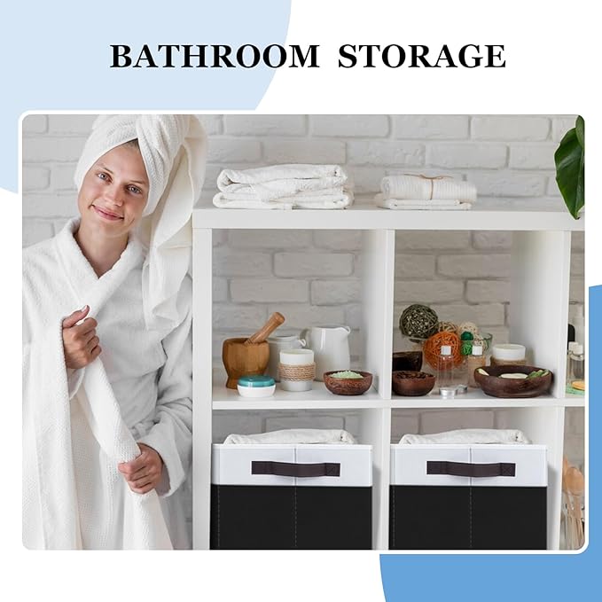 Criusia 6 Pack Closet Organizers and Storage Bins, Cute Dorm Room Essentials for Clothes Beddings Bags, Under Bed Storage Containers, Apartment Essentials Baskets for Organizing (14L*10W*9.5H)