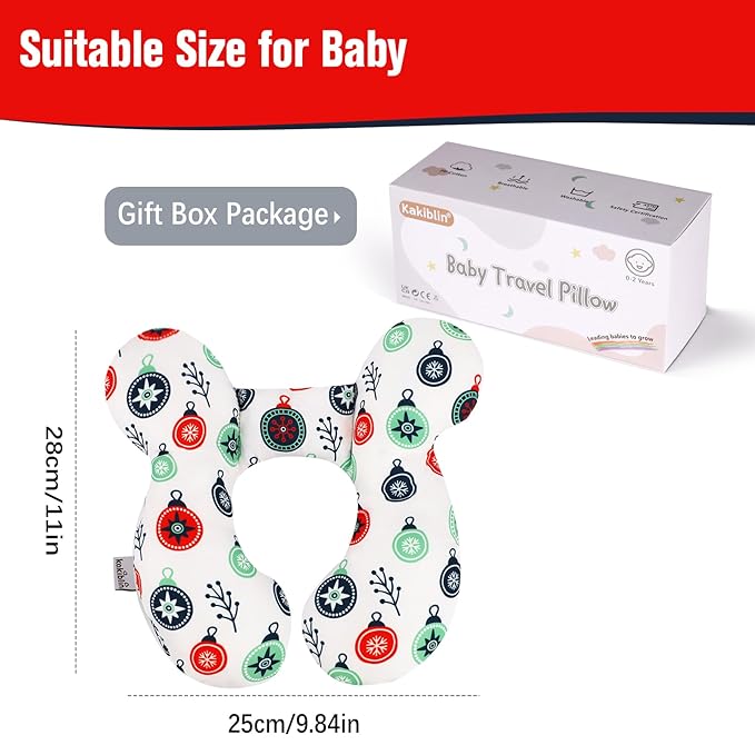KAKIBLIN Baby Travel Pillow for Head and Neck, Upgraded Baby Support Pillow, Baby Neck Pillows for Car Seat,Pushchair,Travel,(Cross)