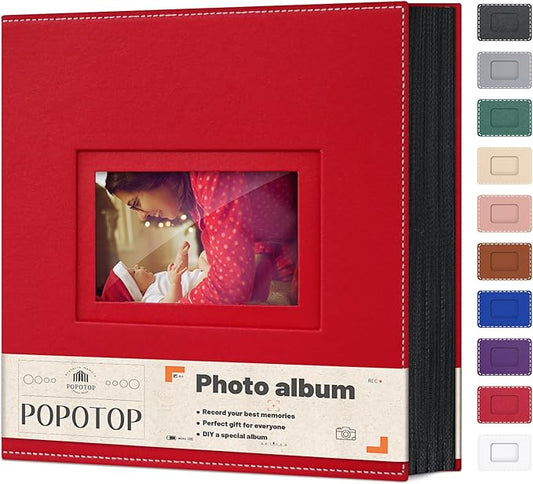 Popotop Photo Album 4x6 800 Pockets with Leather Hardcover Cover, Large Photo Album Binder Book with 80Pcs Pages for Family Travel Wedding Baby Gifts