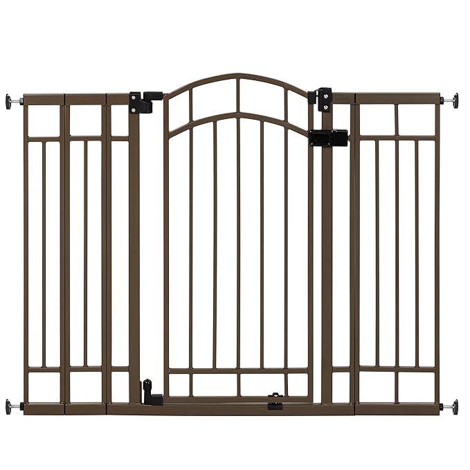 Ingenuity Decorative Extra Tall Baby Gate & Dog Gate, 28.5"-48" Wide, 36" Tall, Hardware or Pressure Mounted, Install on Top or Bottom of Stairs, Banister, or Doorway - Bronze
