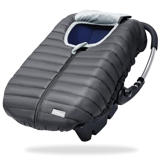 Orzbow Winter Carseat Cover for Baby, Baby Car Seat Cover for Boys & Girls, Warm Infant Car Seat Covers for Cold Weather, Rain & Snow Repellent, Waterproof, Universal Fit, Newborn Must Have, Dark Grey