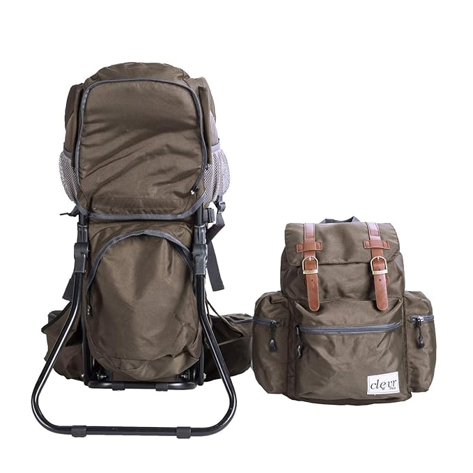 ClevrPlus Urban Explorer Child Carrier Hiking Baby Backpack, Olive Green