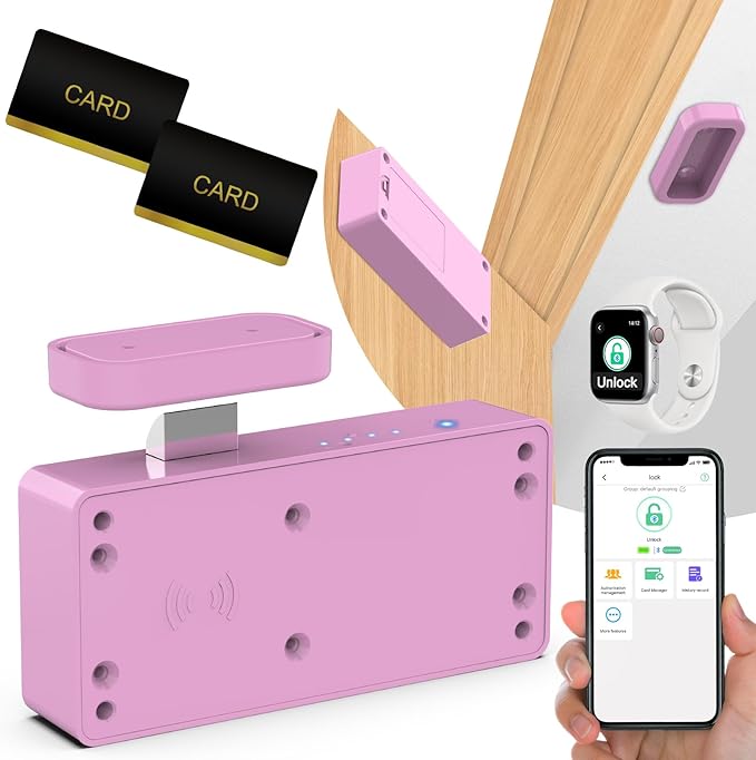 Eseesmart Smart Cabinet Lock, Hidden RFID Electronic Bluetooth Drawer Locks, Baby Proofing Child Safety Cabinet Locks for Liquor Cabinet Locker Drawer Cupboard Desk Dresser Adults