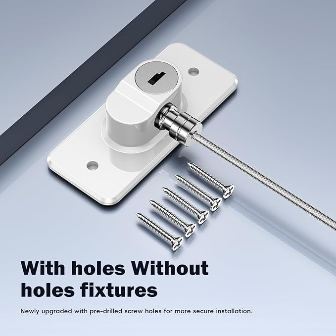 2 Pack Refrigerator Door Lock with Adhesive, No Tools Required, Child Proof Fridge Door Lock for Kids and Pets, Self Adhesive Latch for Freezer, Cabinets, Drawers, Air Oven, Windows (Patent)