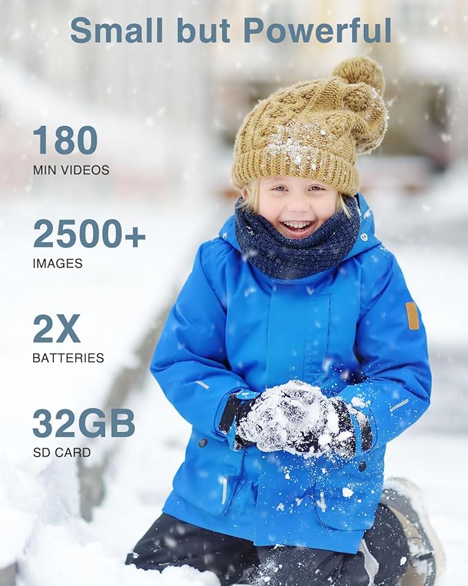 Digital Camera, FHD 1080P Point and Shoot Camera with 16X Zoom Anti Shake, Compact Small Portable for Boy Girls(Deep Black)