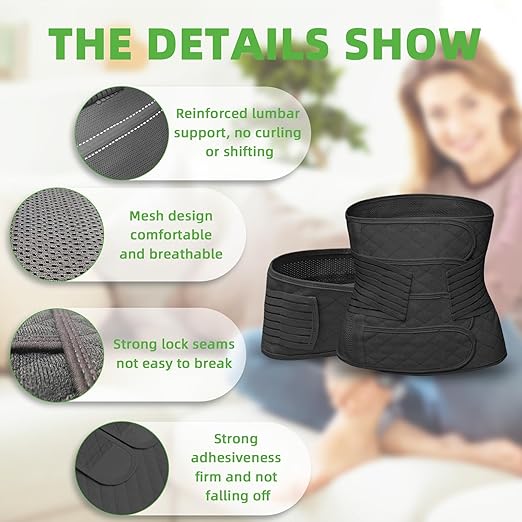 2 in 1 Postpartum Belly Band Wrap Black, C-Section Support Belt X-Large, Post Partum Support Recovery Waist/Pelvis Belt, Hysterectomy Belly Band Binder Girdle Stomach