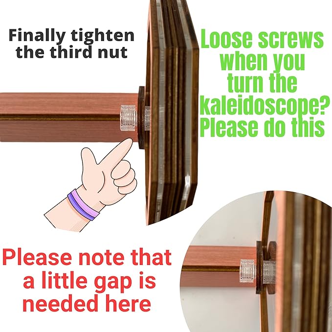 2PCS Natural DIY Kaleidoscope Kit, New Wooden Magic Rotating Kaleidoscope Making Set for Nature Lovers, Best Gift, Outdoor Classic Handmade Education Toys